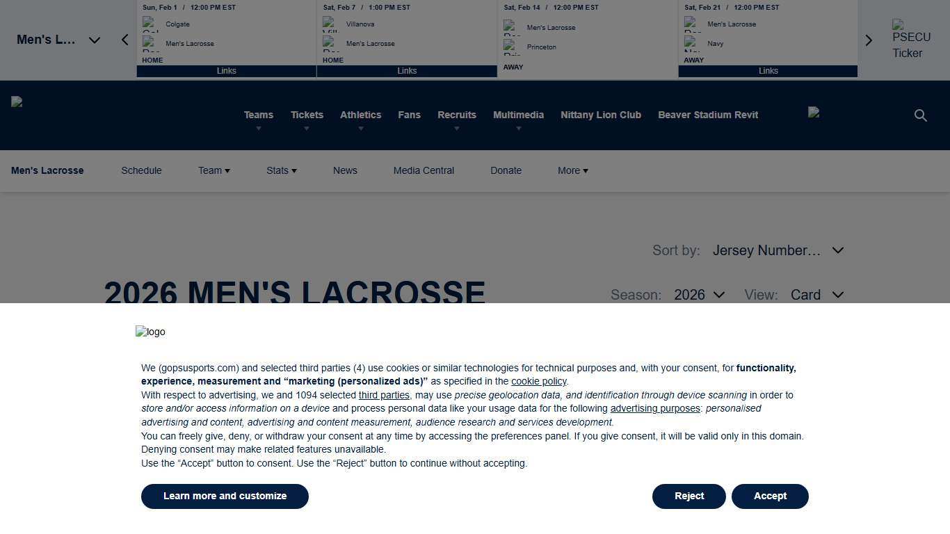2026 Men's Lacrosse - Penn State - Official Athletics Website